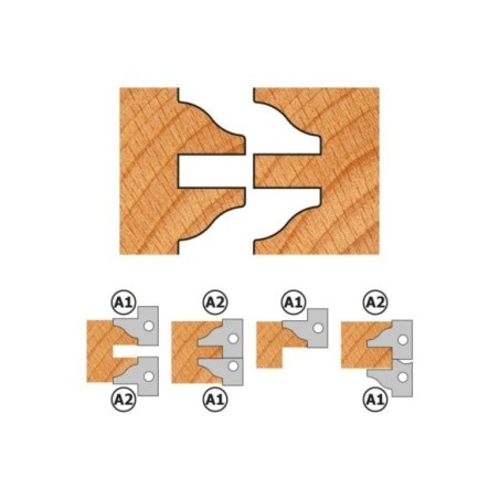 Set di 3 teste portacoltelli per antine e portoncini
